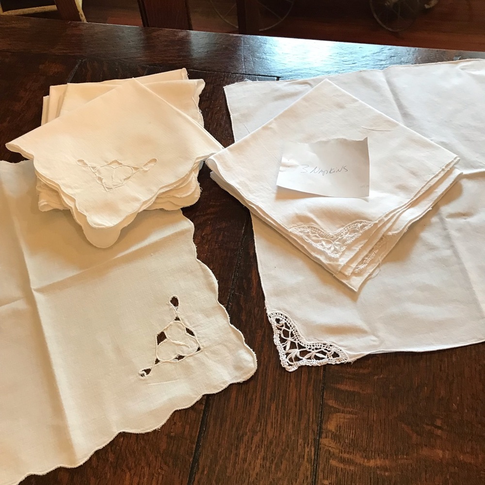 One set 8, one set 3 machine embellished, not hand done